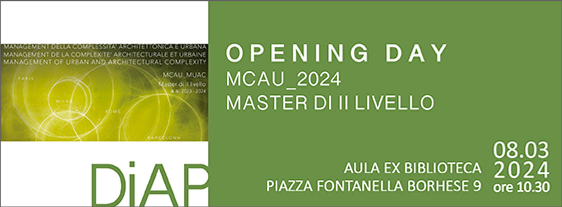 Opening Day_MCAU2024 | Presentazione Del Master Di II° Livello 