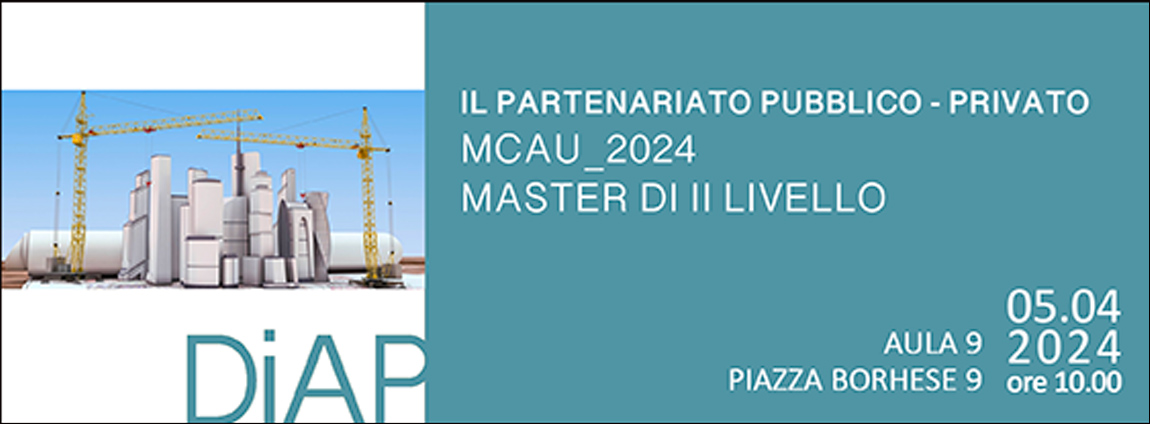 Master MCAU | Il Partenariato Pubblico - Privato