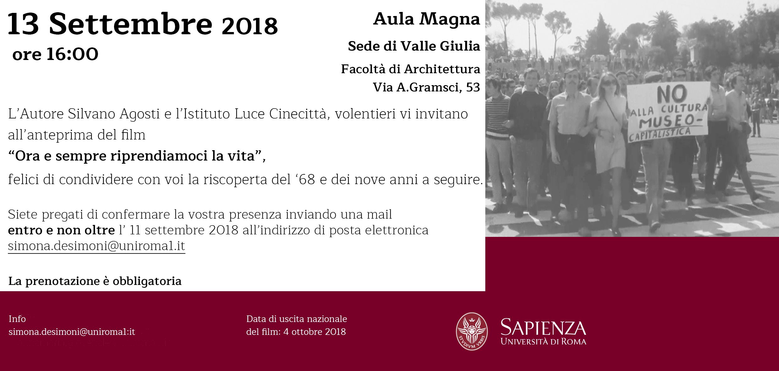 prima del film "Ora e sempre riprendiamoci la vita" 