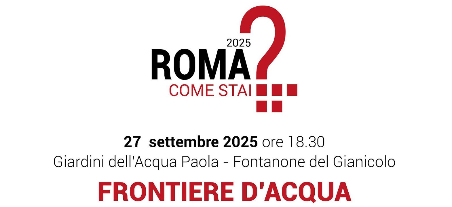 Roma come stai? FRONTIERE D'ACQUA