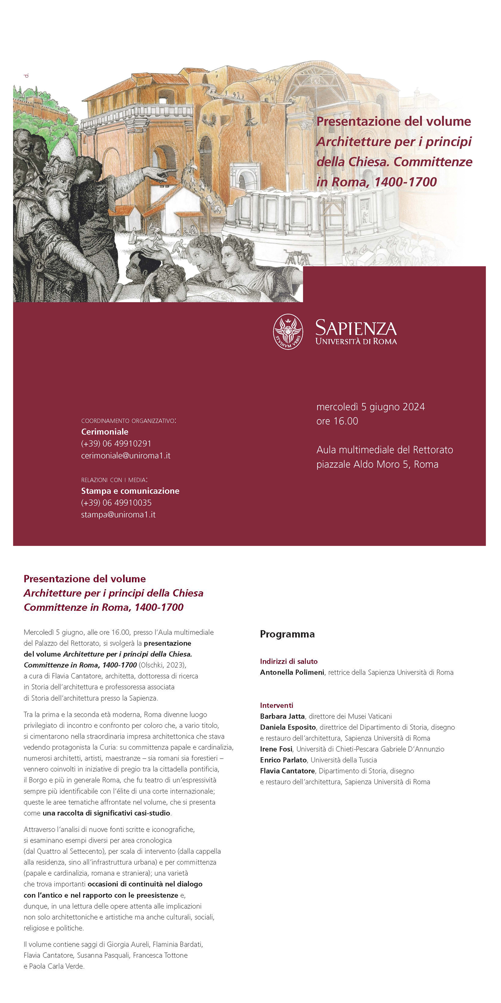 Presentazione Del Volume Architetture Per I Principi Della Chiesa