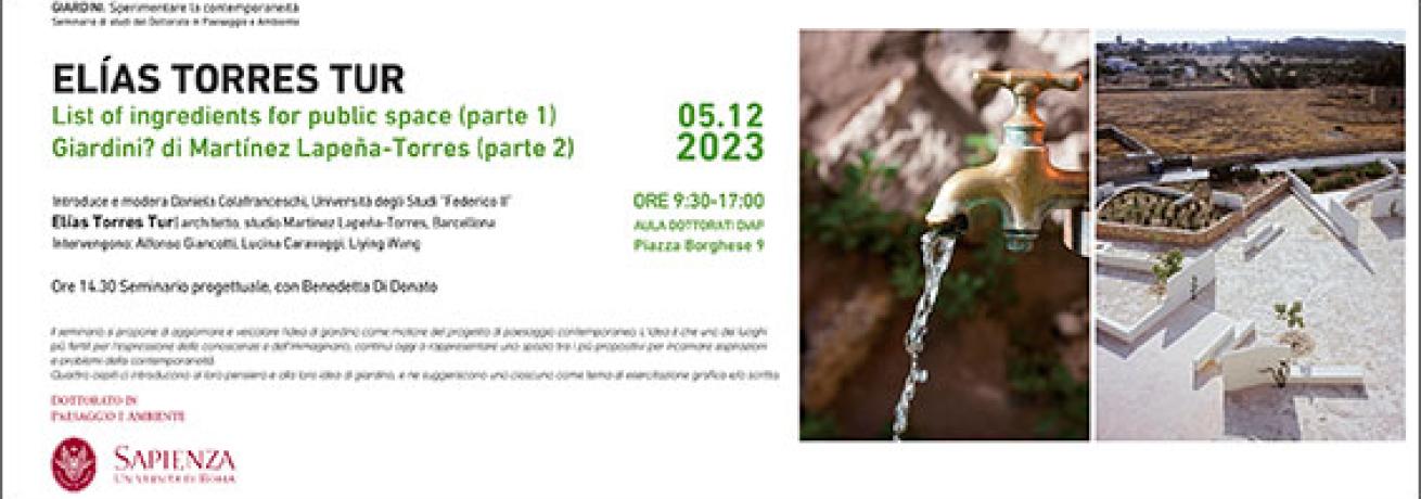 SEMINARIO GIARDINI. SPERIMENTARE LA CONTEMPORANEITÀ