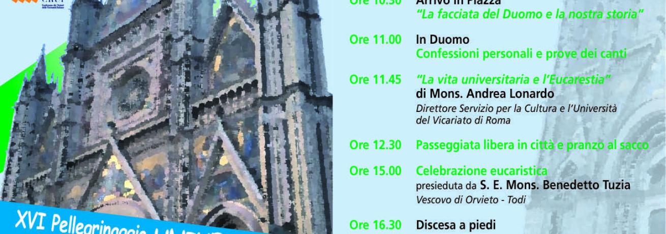 pellegrinaggio degli universitari romani a Orvieto