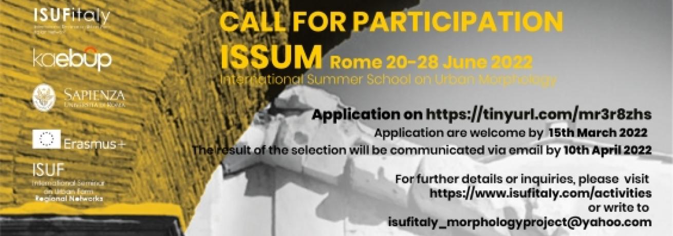 ISSUM International Summer School on Urban Morphology