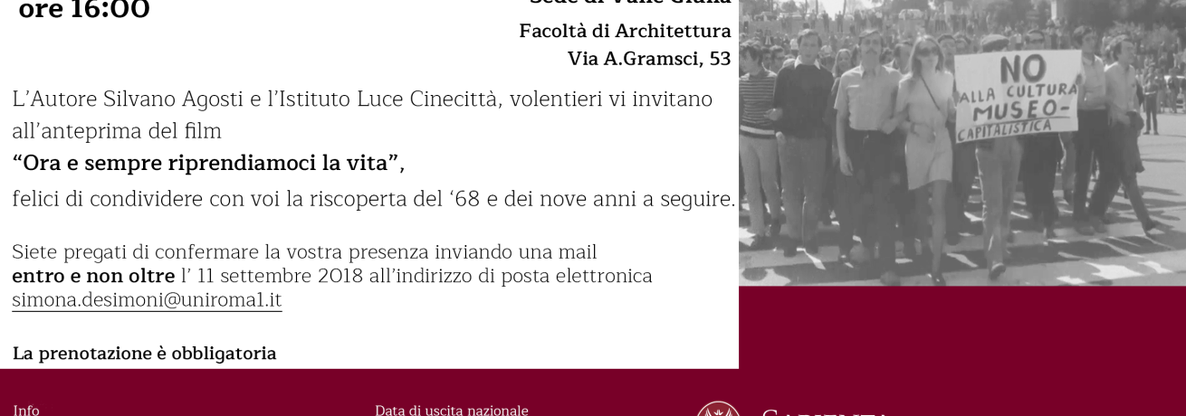 prima del film "Ora e sempre riprendiamoci la vita" 