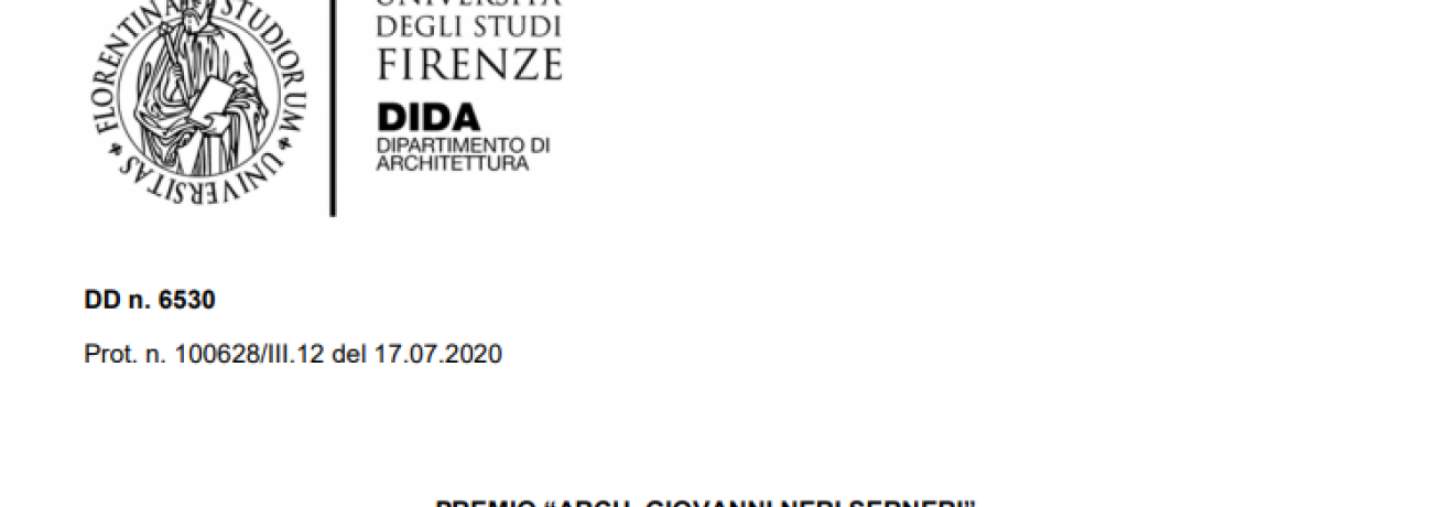 PREMIO “ARCH. GIOVANNI NERI SERNERI” XIV Edizione - 15 ott 2020