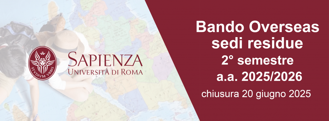 BANDO OVERSEAS 2025-26 II° SEMESTRE SEDI RESIDUE 