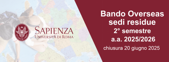 BANDO OVERSEAS 2025-26 II° SEMESTRE SEDI RESIDUE 